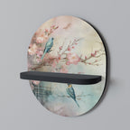 CHERRY BIRDSONG Ovales Kunstregal in Schwarz