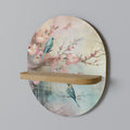 CHERRY BIRDSONG Oval Art Shelf In Oak Effect