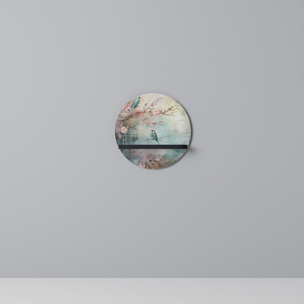 CHERRY BIRDSONG Rundes Kunstregal in Schwarz