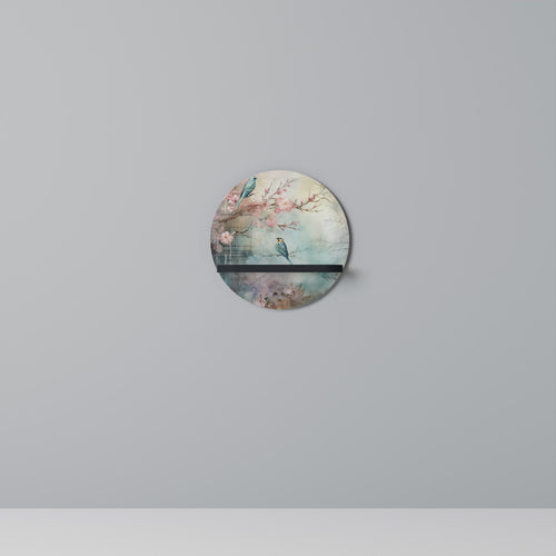 CHERRY BIRDSONG Rundes Kunstregal in Schwarz