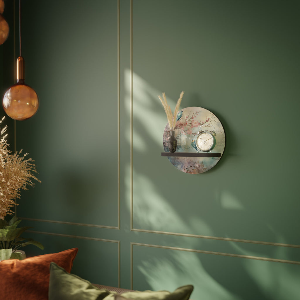 CHERRY BIRDSONG Rundes Kunstregal in Schwarz