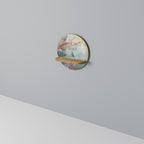 CHERRY BIRDSONG Round Art Shelf In Oak Effect