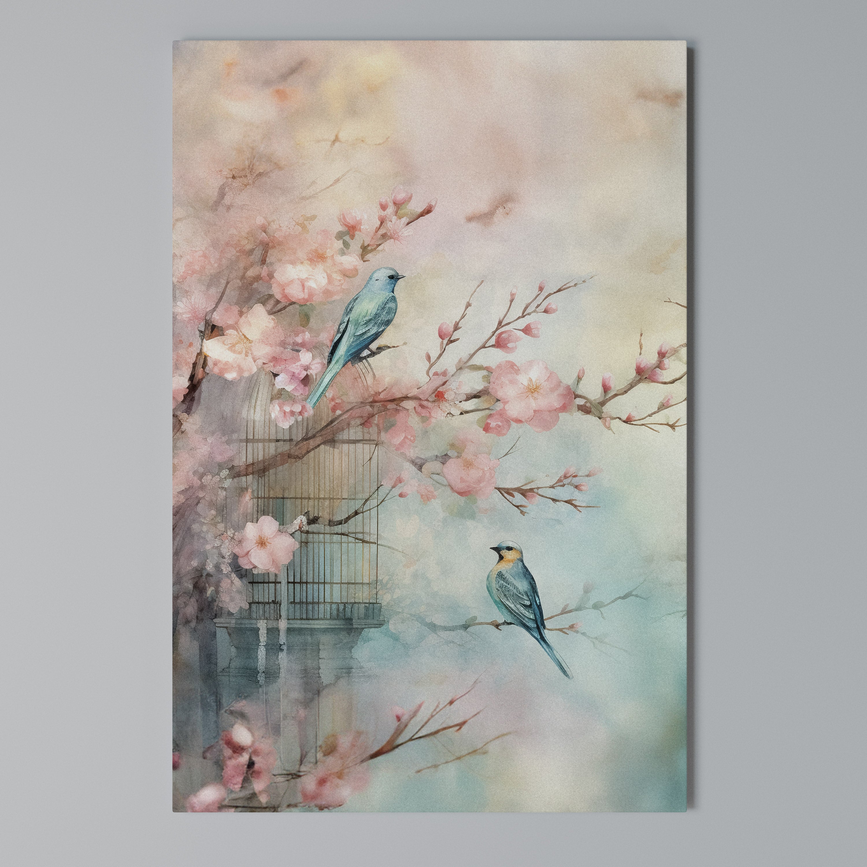CHERRY BIRDSONG Vertical Canvas Print