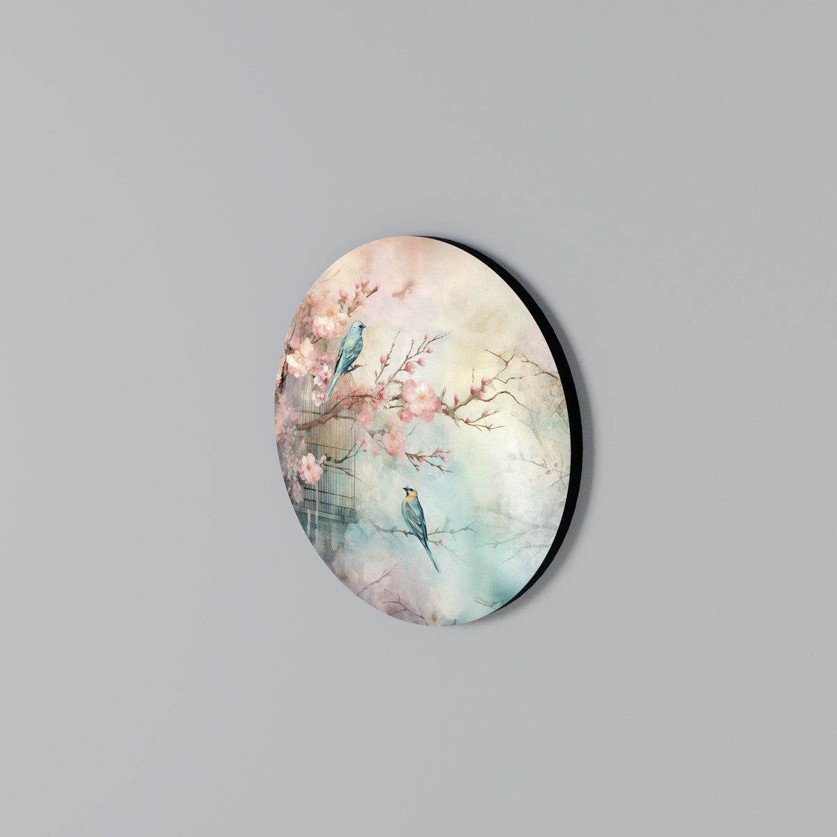 CHERRY BIRDSONG Round Wall Art
