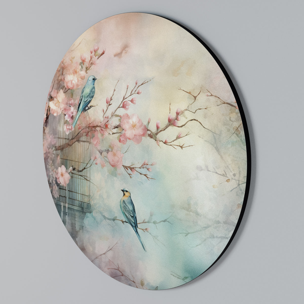 CHERRY BIRDSONG Rundes Wandbild