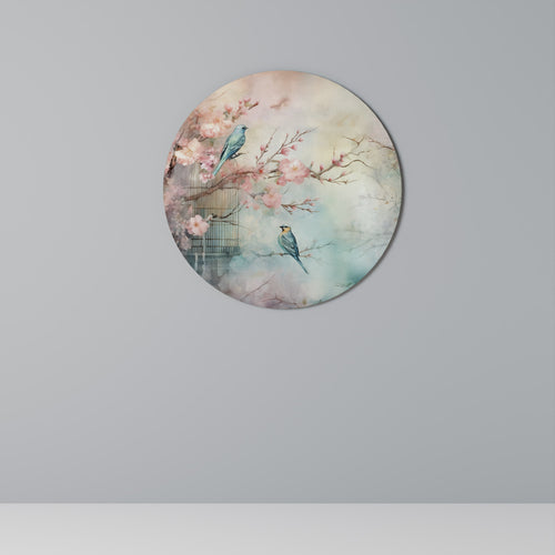 CHERRY BIRDSONG Runde Wanddekoration Ø 69 cm