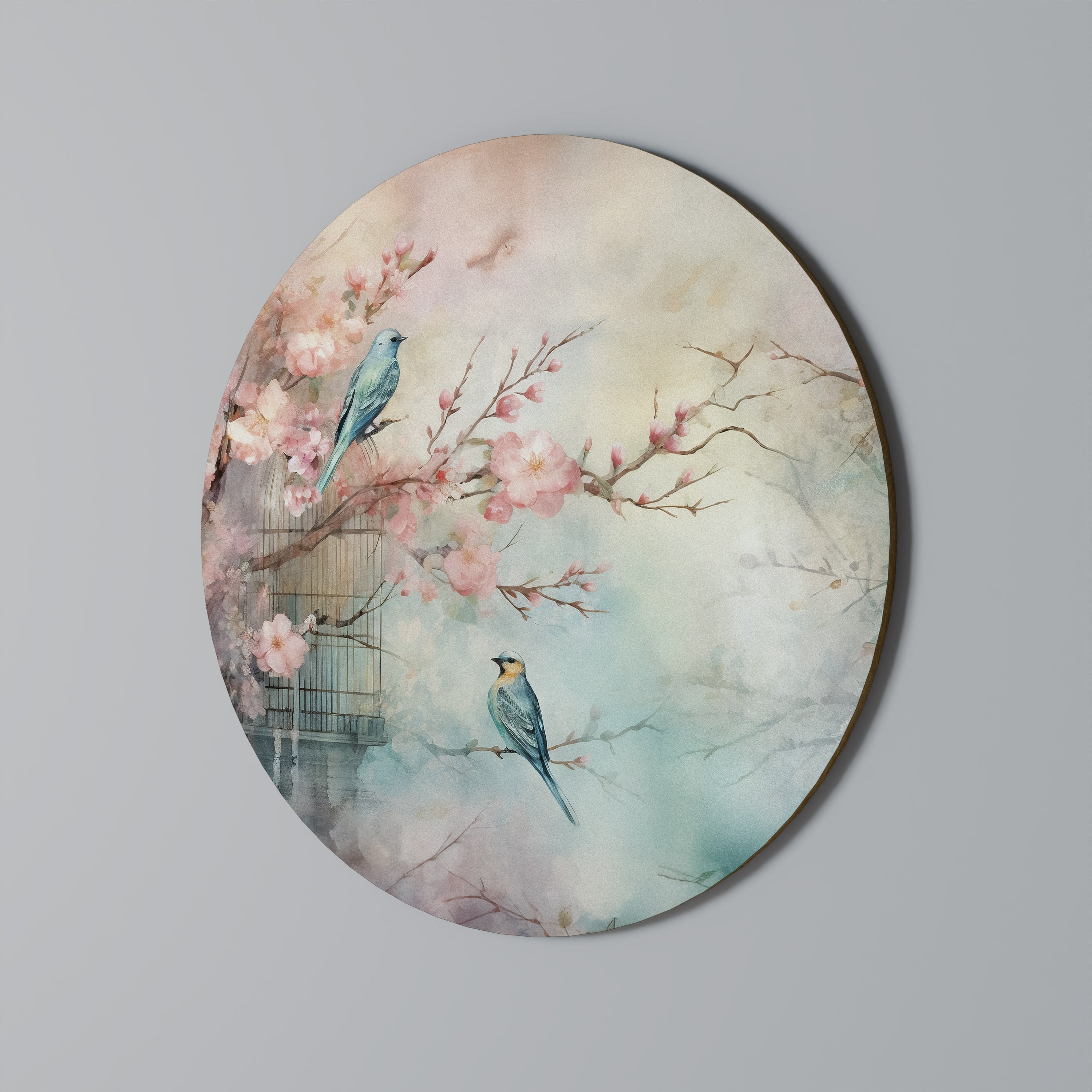 CHERRY BIRDSONG Runde Wandkunst