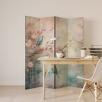 CHERRY BIRDSONG Dekorativer Paravent - 4-teilig