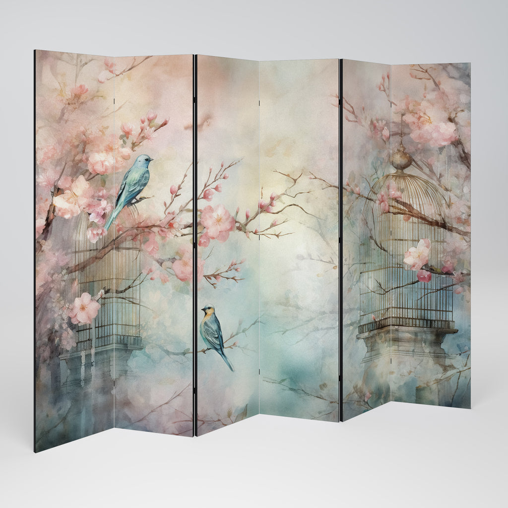 CHERRY BIRDSONG 6-Panel Room Divider