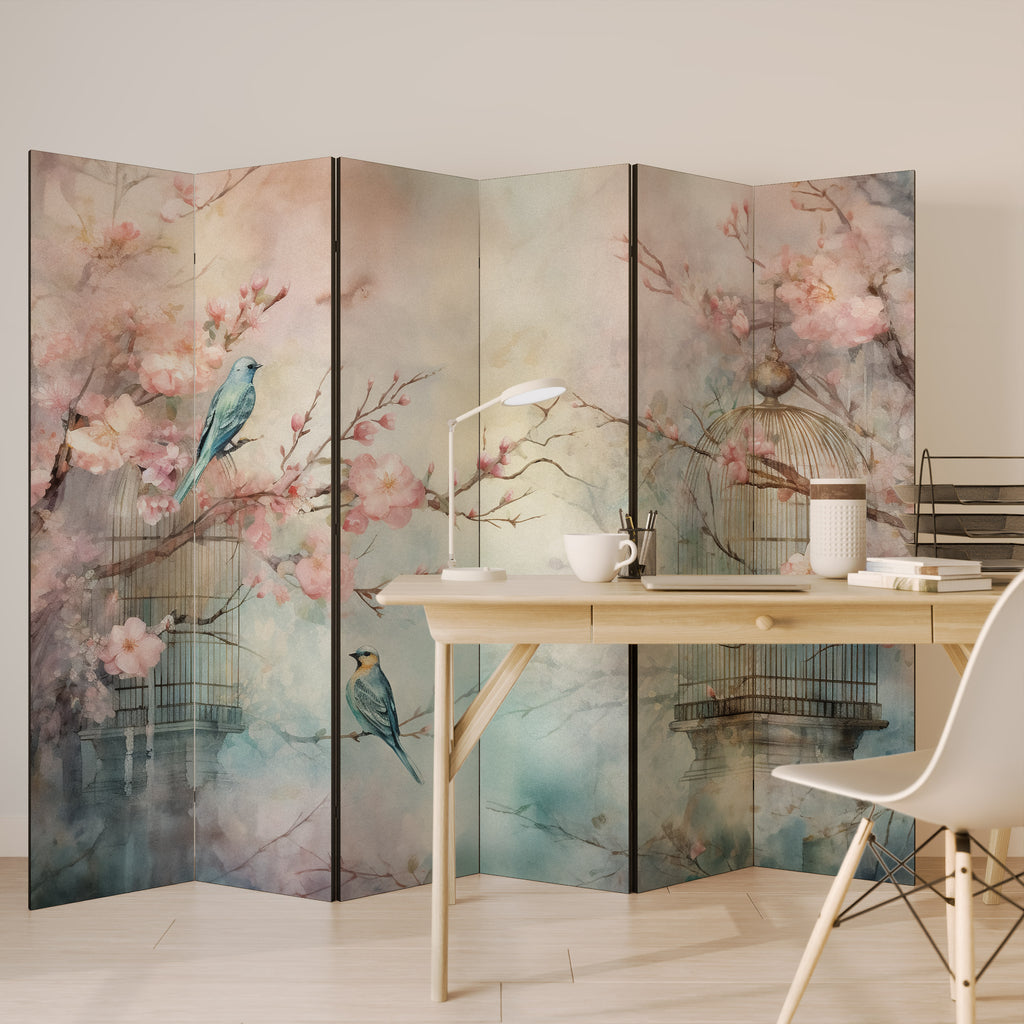 CHERRY BIRDSONG 6-Panel Room Divider
