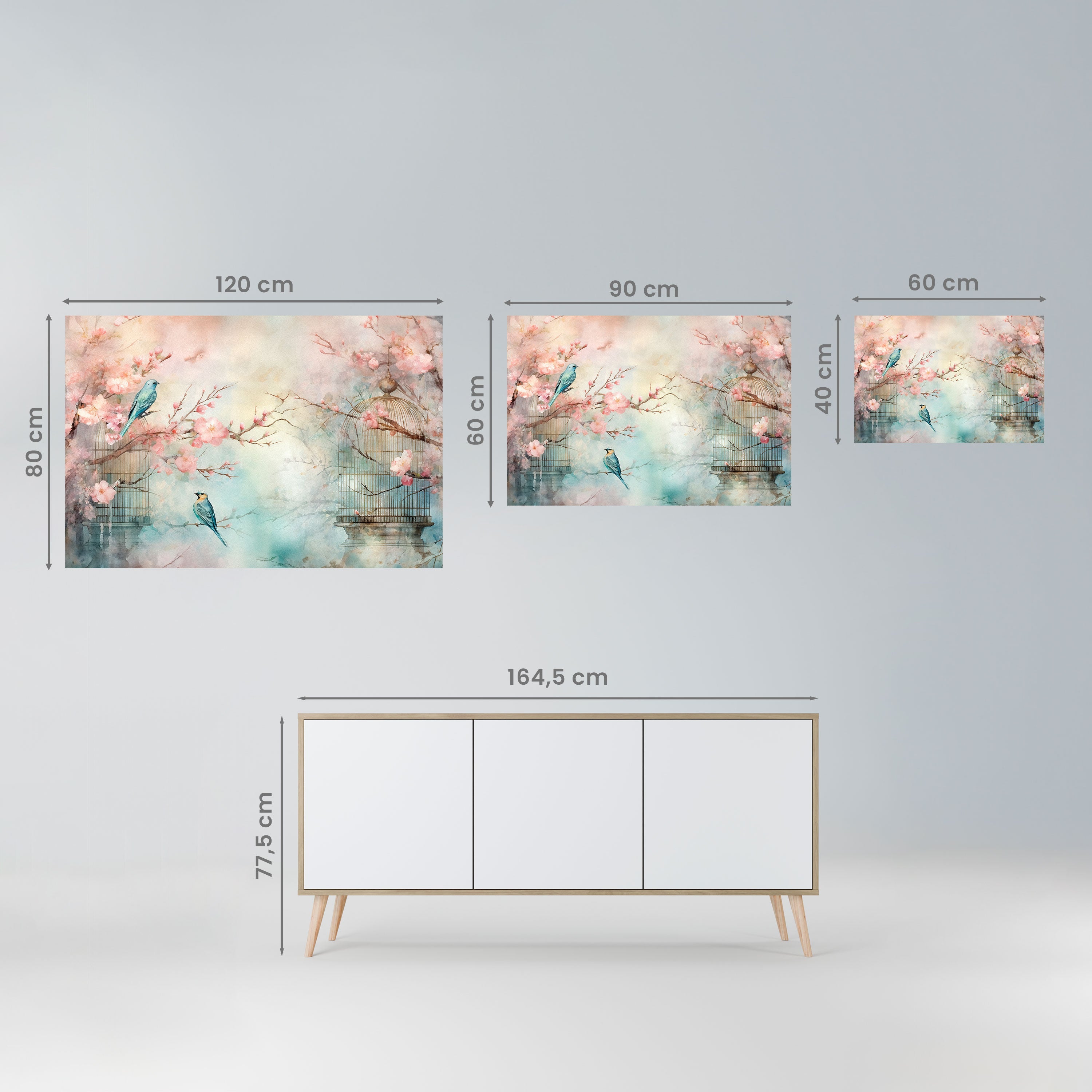 CHERRY BIRDSONG Horizontales Poster zum Abziehen und Aufkleben