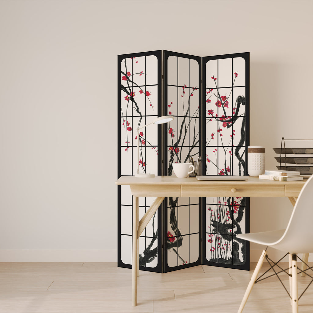 JAPANESE BLOSSOMS 3-Panel Room Divider