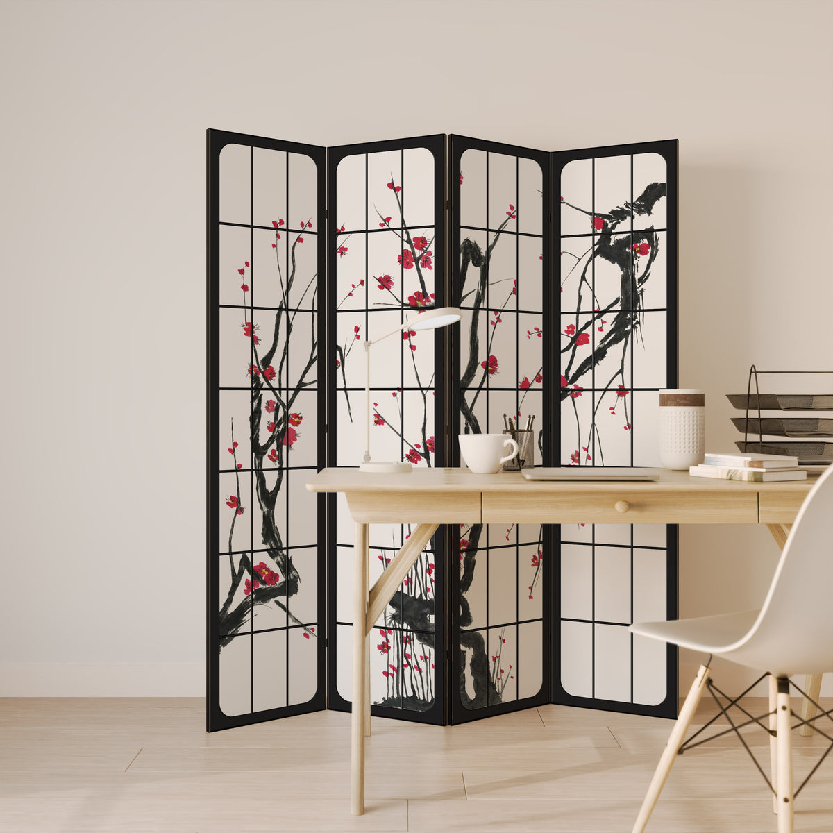 JAPANESE BLOSSOMS 4-teiliger Paravent