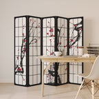 JAPANESE BLOSSOMS Decorative 5-Panel Room Divider