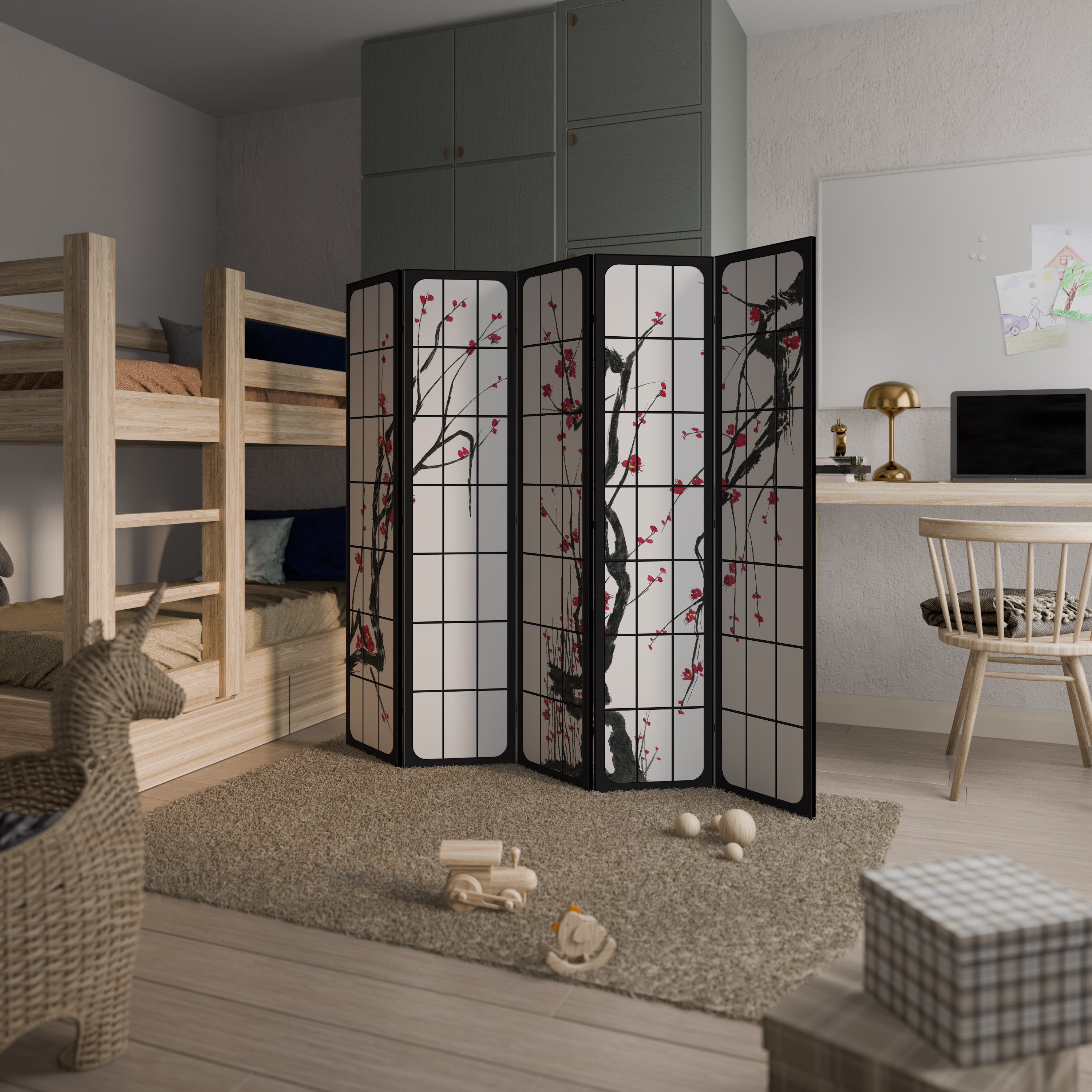 JAPANESE BLOSSOMS 5-teiliger Paravent
