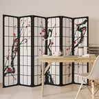 JAPANESE BLOSSOMS Decorative 6-Panel Room Divider