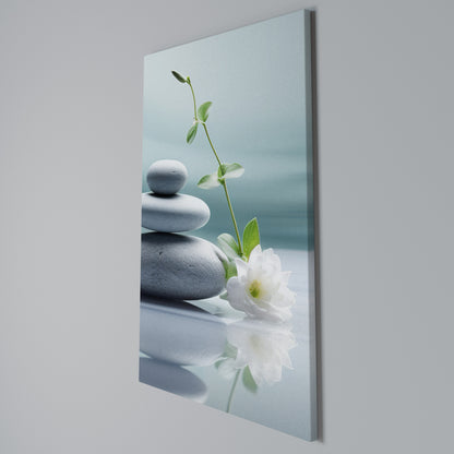 TRANQUIL STONE BALANCE Vertical Canvas Print