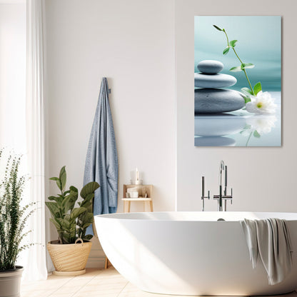TRANQUIL STONE BALANCE Vertical Canvas Print