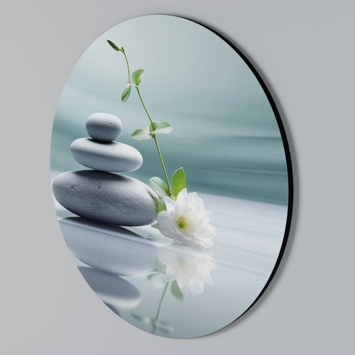 TRANQUIL STONE BALANCE Rundes Wandbild