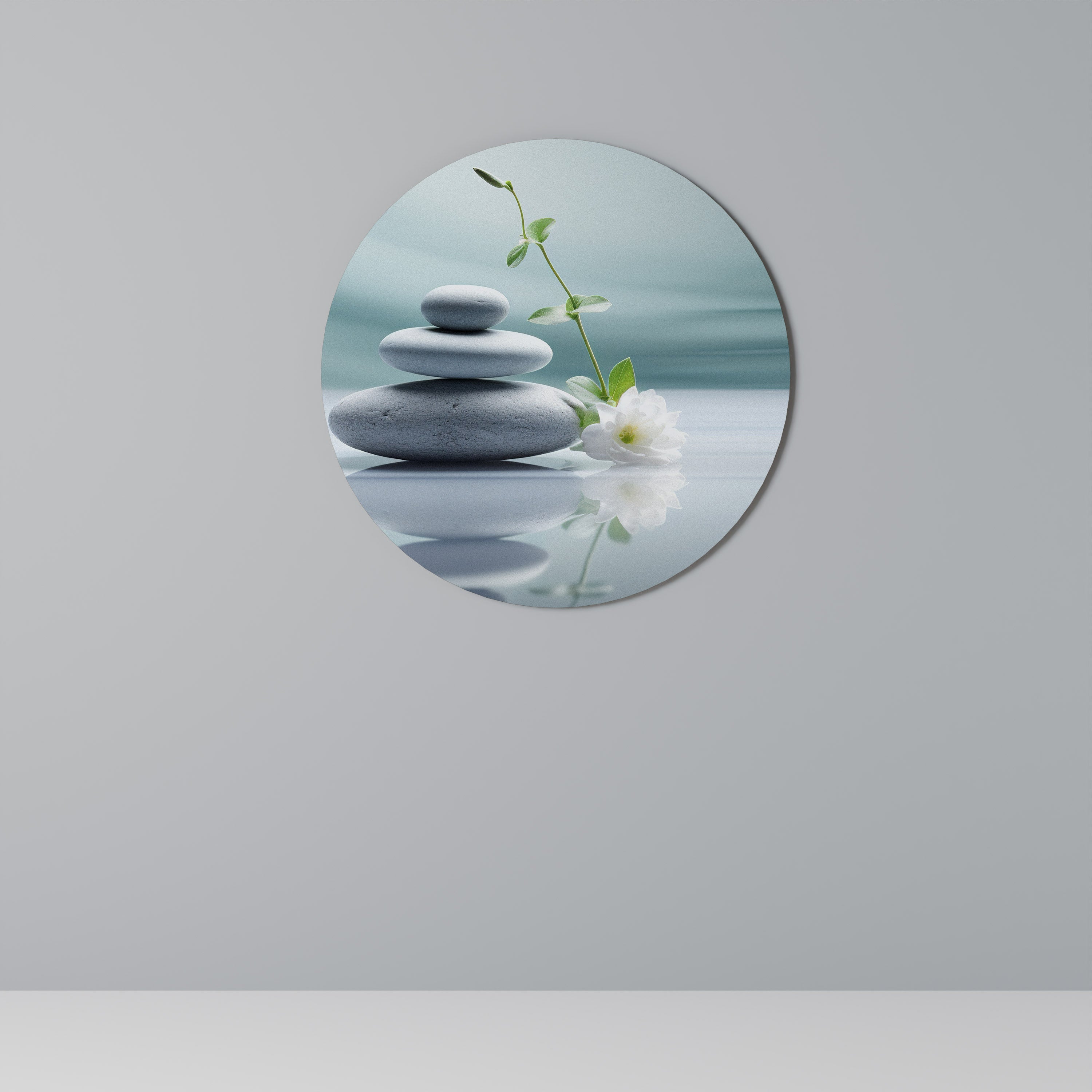 TRANQUIL STONE BALANCE Runde Wandkunst