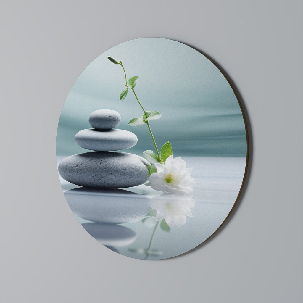 TRANQUIL STONE BALANCE Runde Wandkunst