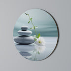 TRANQUIL STONE BALANCE Runde Wanddekoration Ø 69 cm