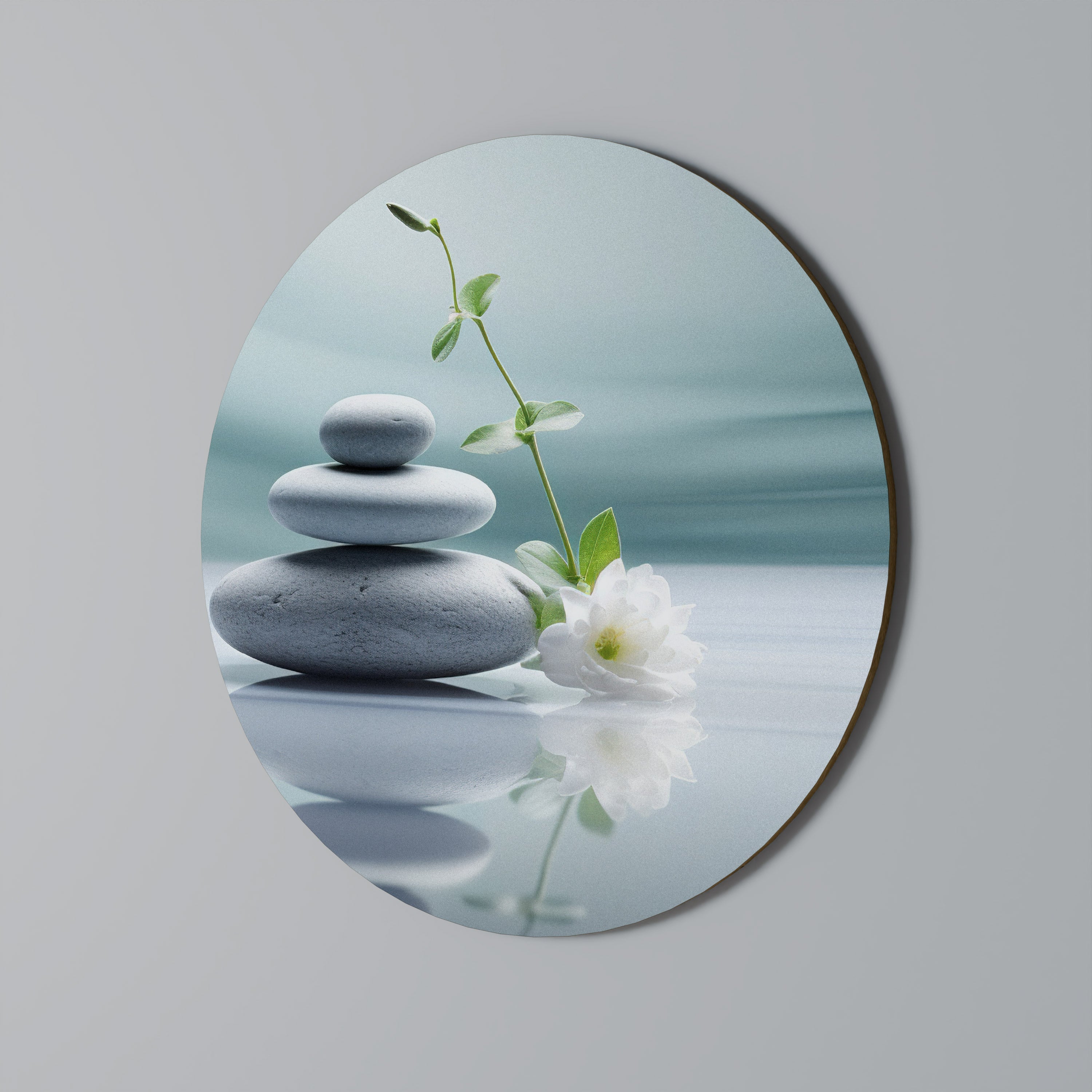 TRANQUIL STONE BALANCE Runde Wandkunst