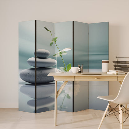 TRANQUIL STONE BALANCE 5-Panel Room Divider