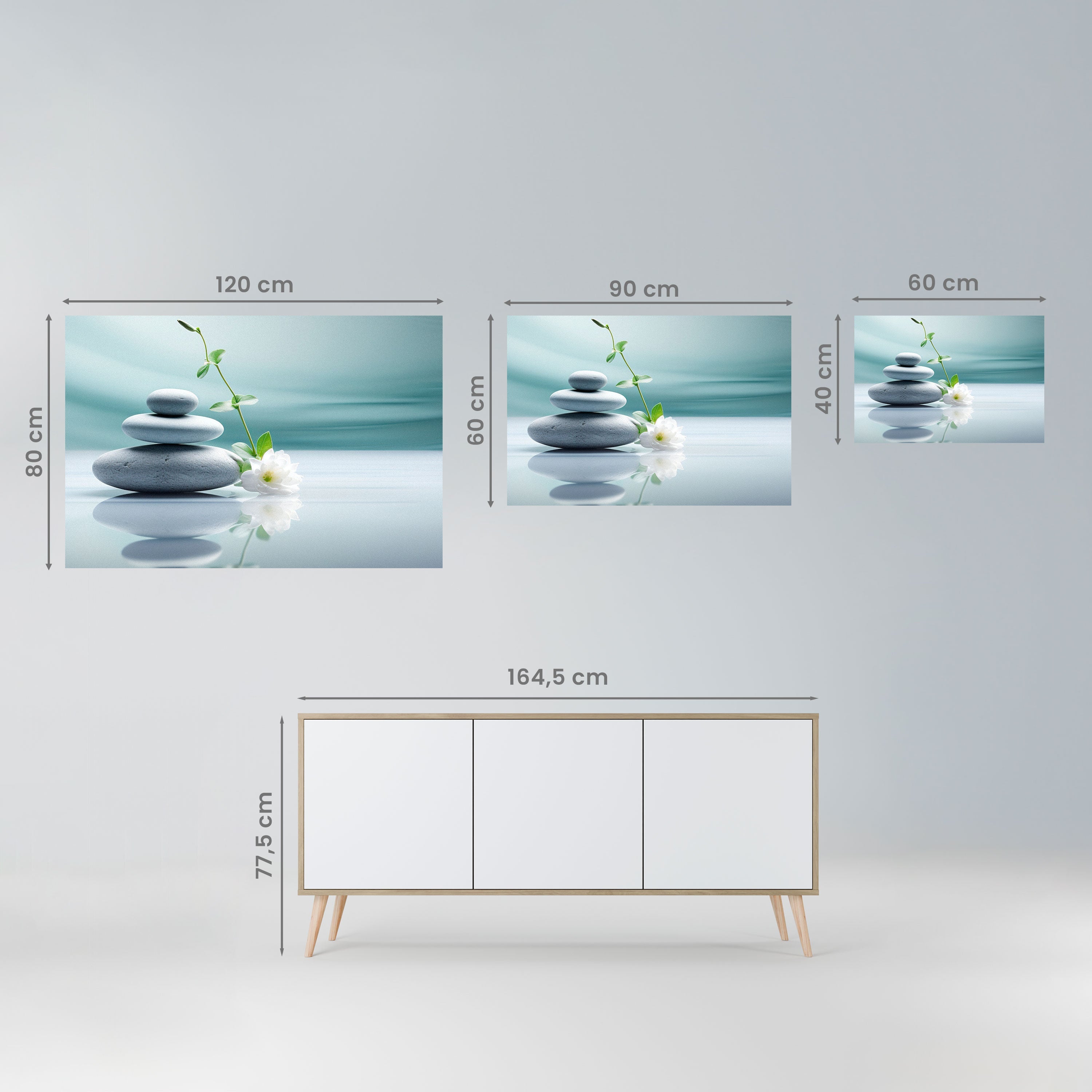 TRANQUIL STONE BALANCE Horizontales Poster zum Abziehen und Aufkleben