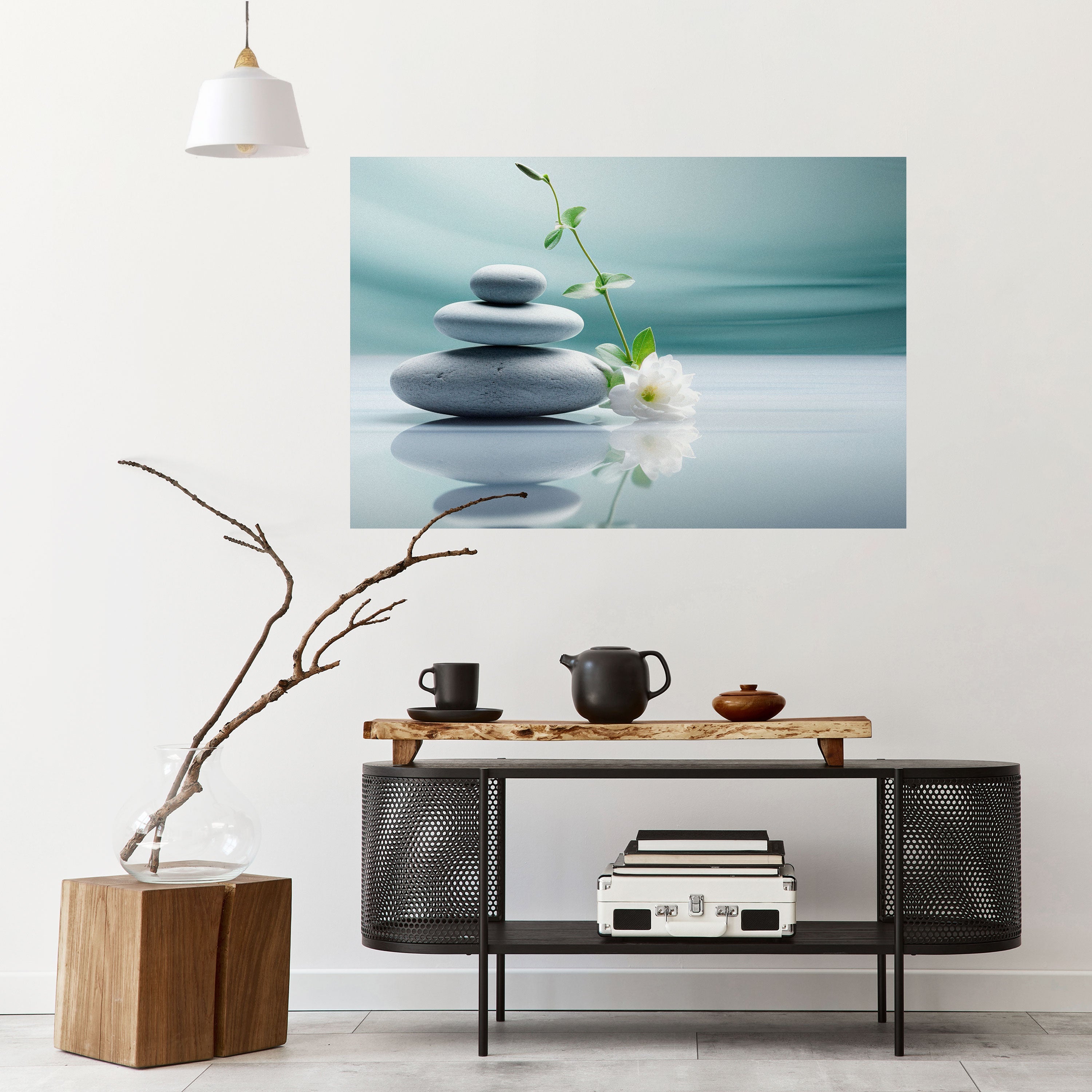 TRANQUIL STONE BALANCE Horizontales Poster zum Abziehen und Aufkleben