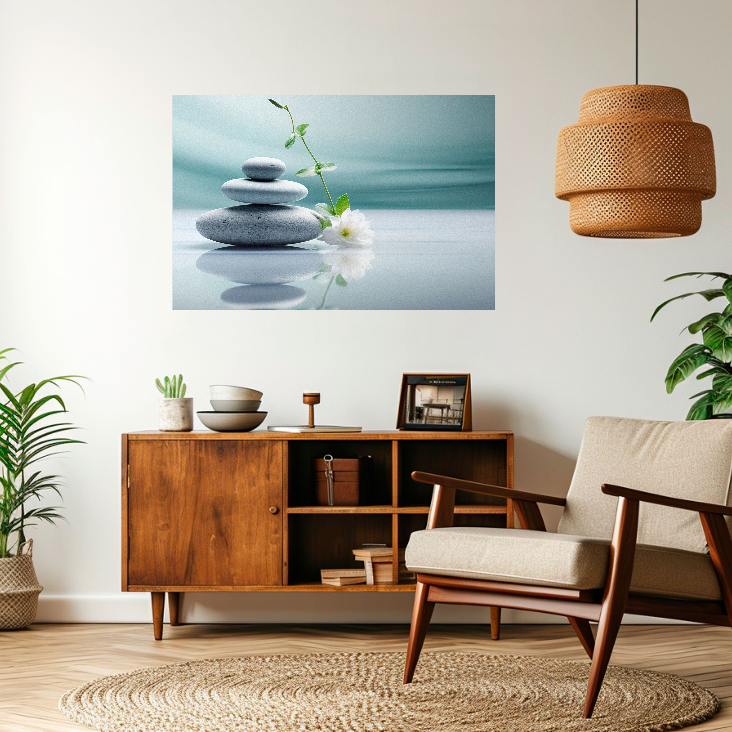 TRANQUIL STONE BALANCE Horizontales Poster zum Abziehen und Aufkleben