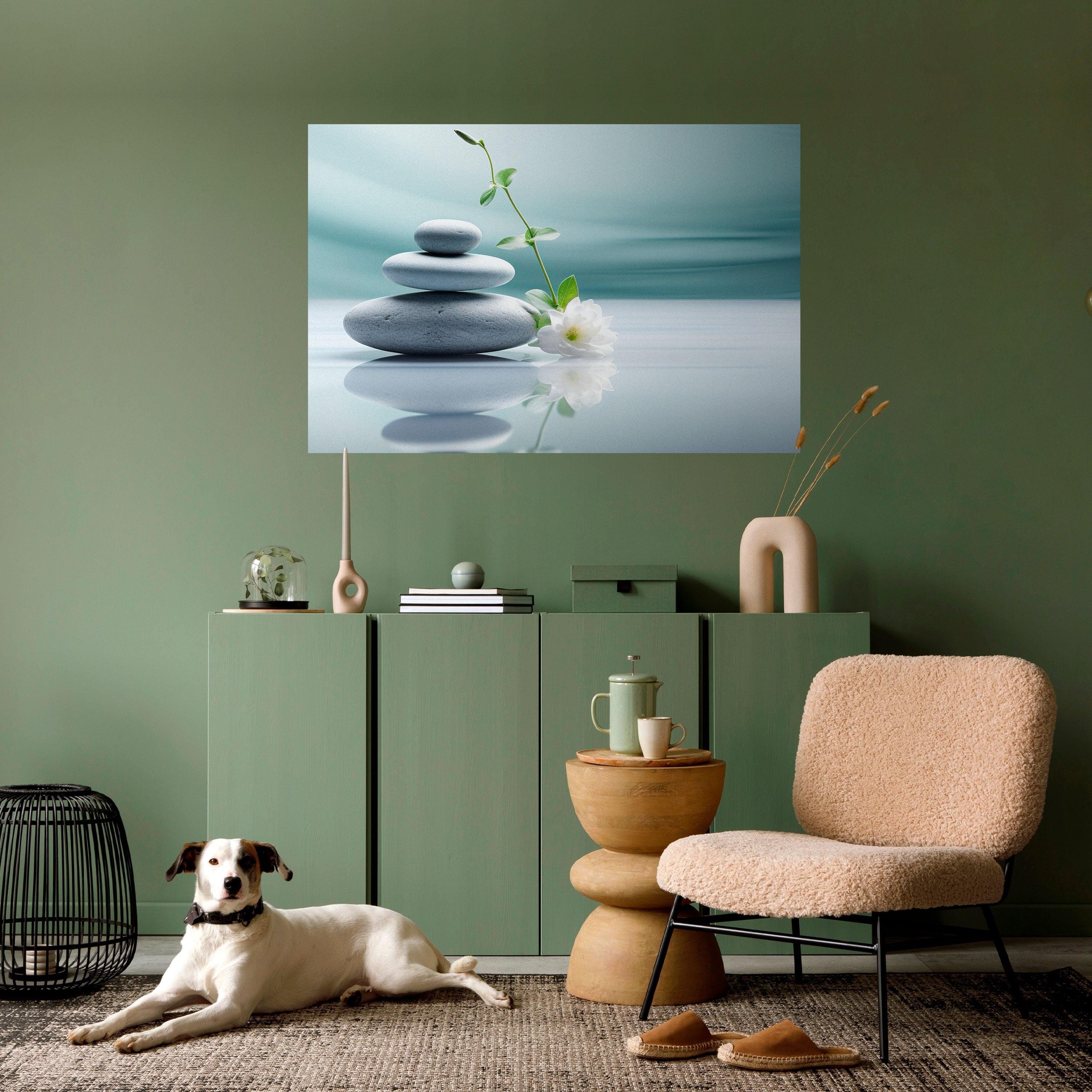 TRANQUIL STONE BALANCE Horizontales Poster zum Abziehen und Aufkleben