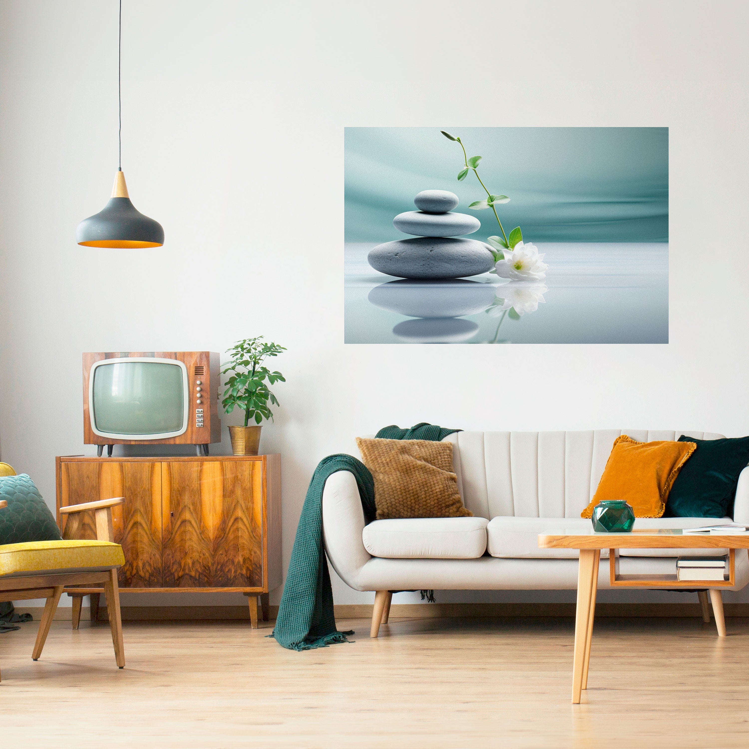 TRANQUIL STONE BALANCE Horizontales Poster zum Abziehen und Aufkleben
