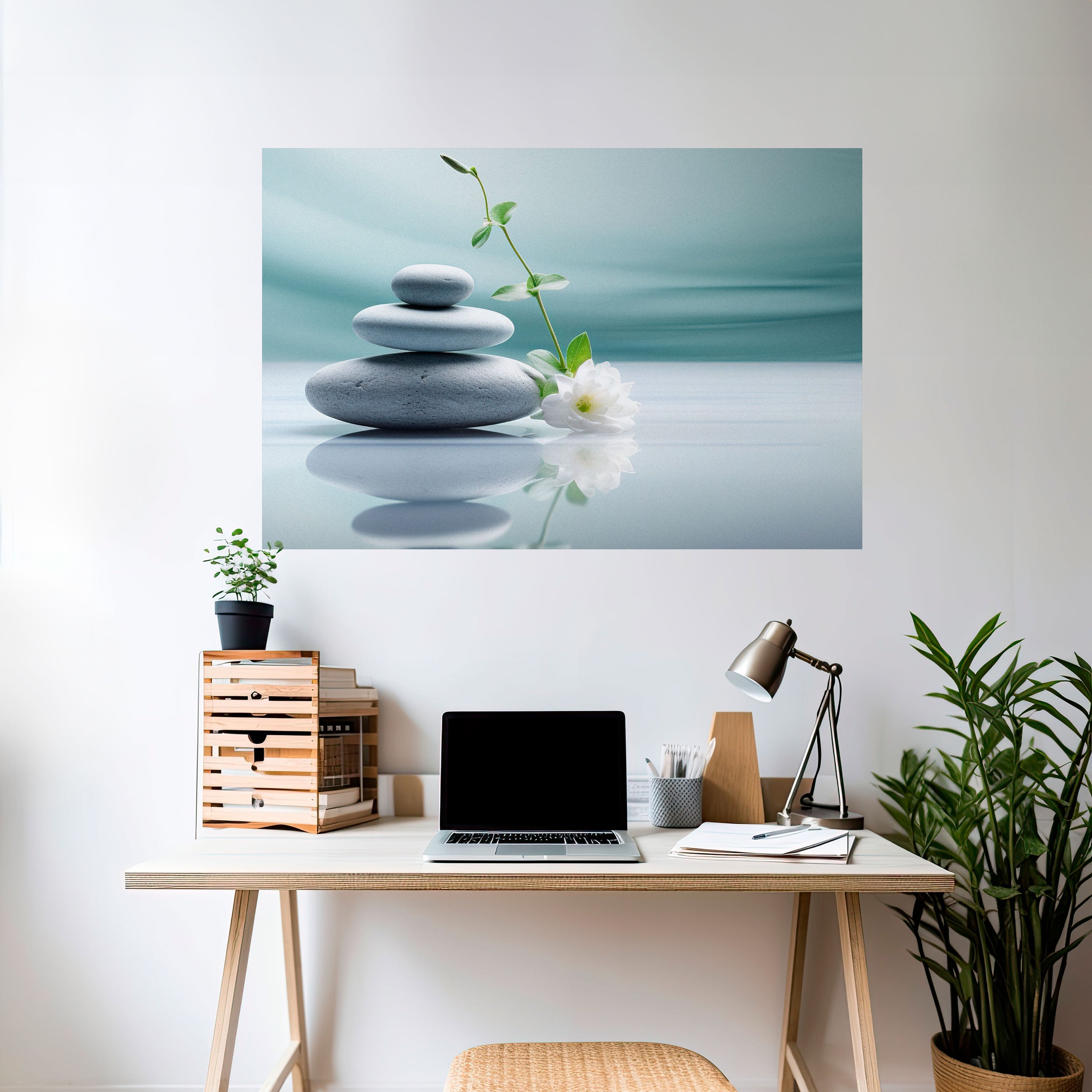 TRANQUIL STONE BALANCE Horizontales Poster zum Abziehen und Aufkleben
