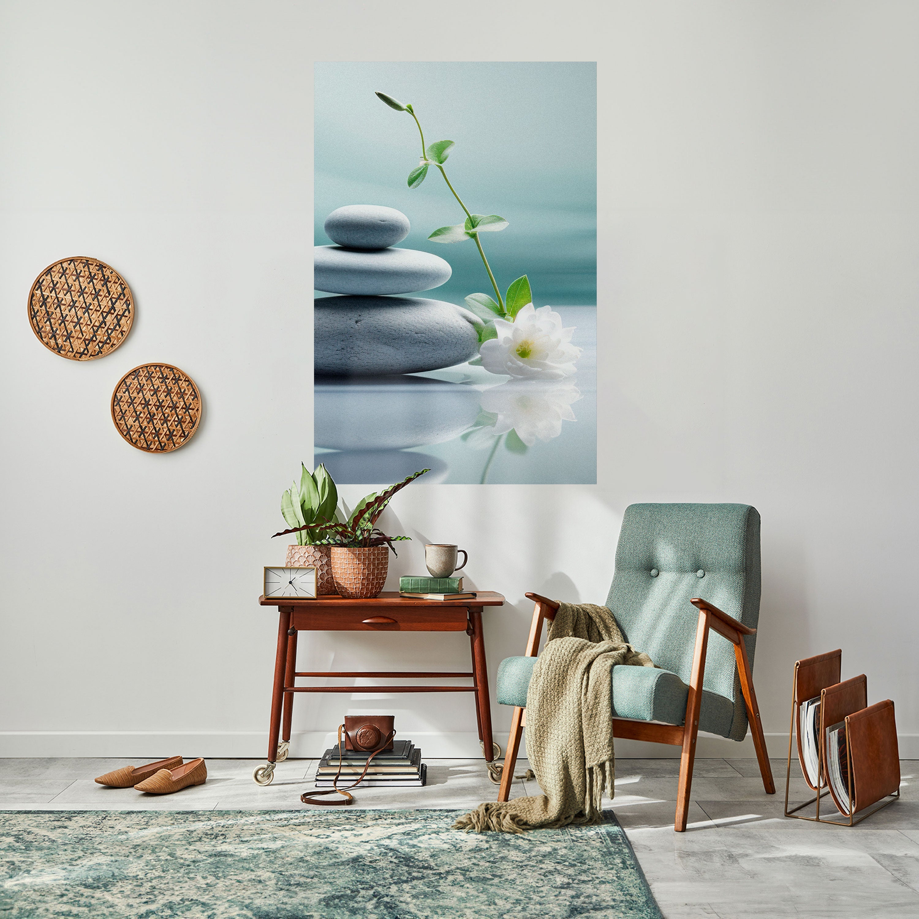TRANQUIL STONE BALANCE Vertikales Poster zum Abziehen und Aufkleben
