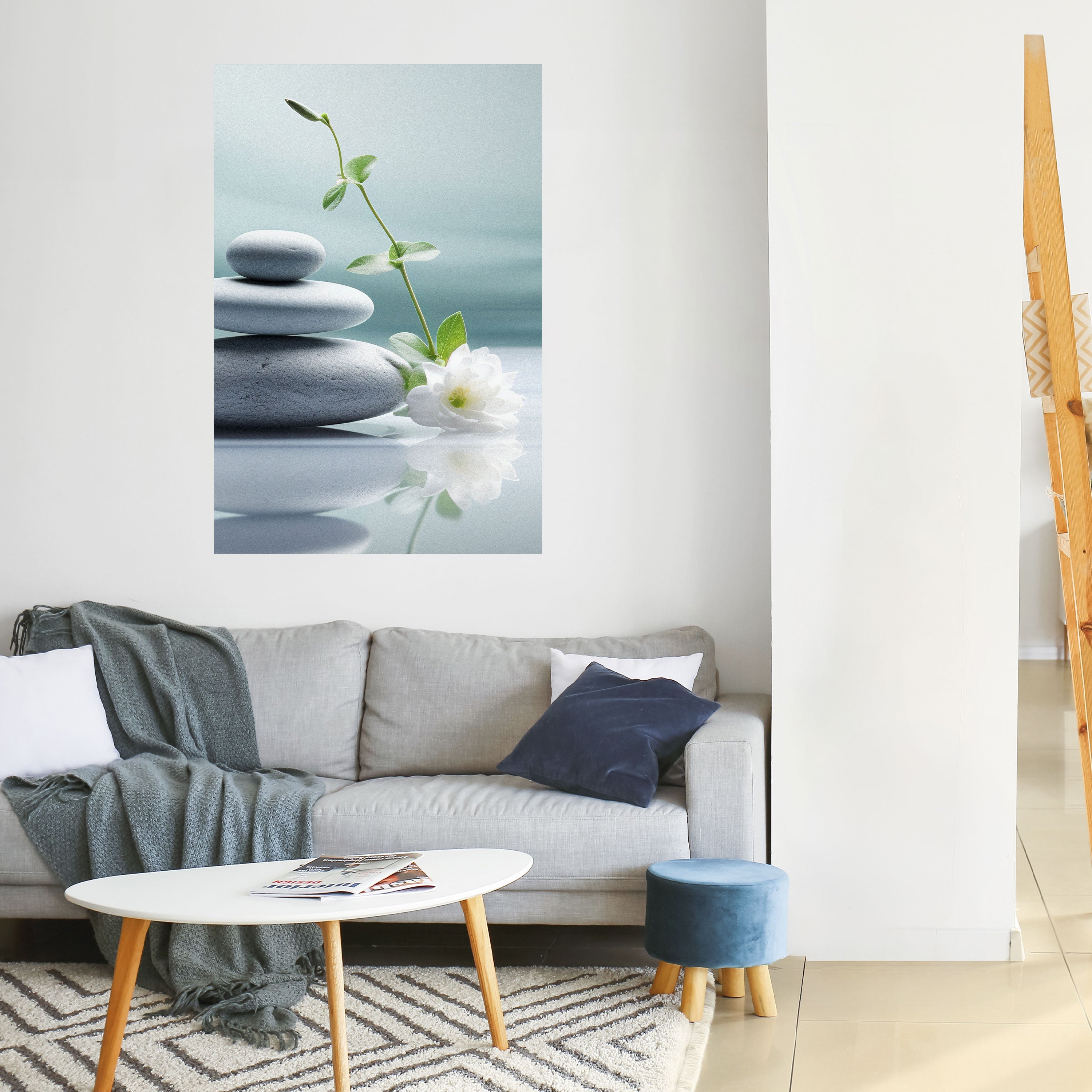 TRANQUIL STONE BALANCE Vertikales Poster zum Abziehen und Aufkleben