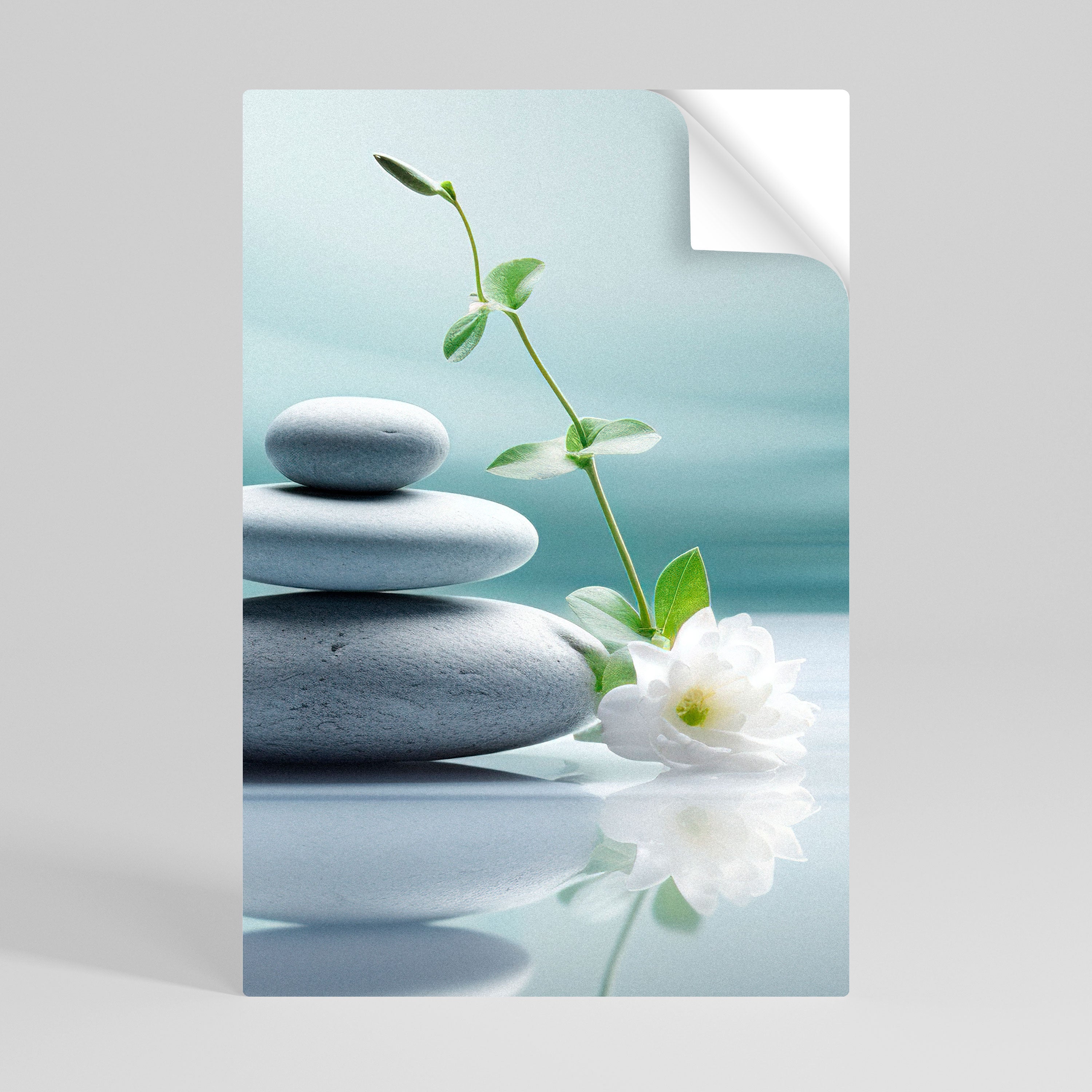 TRANQUIL STONE BALANCE Vertikales Poster zum Abziehen und Aufkleben