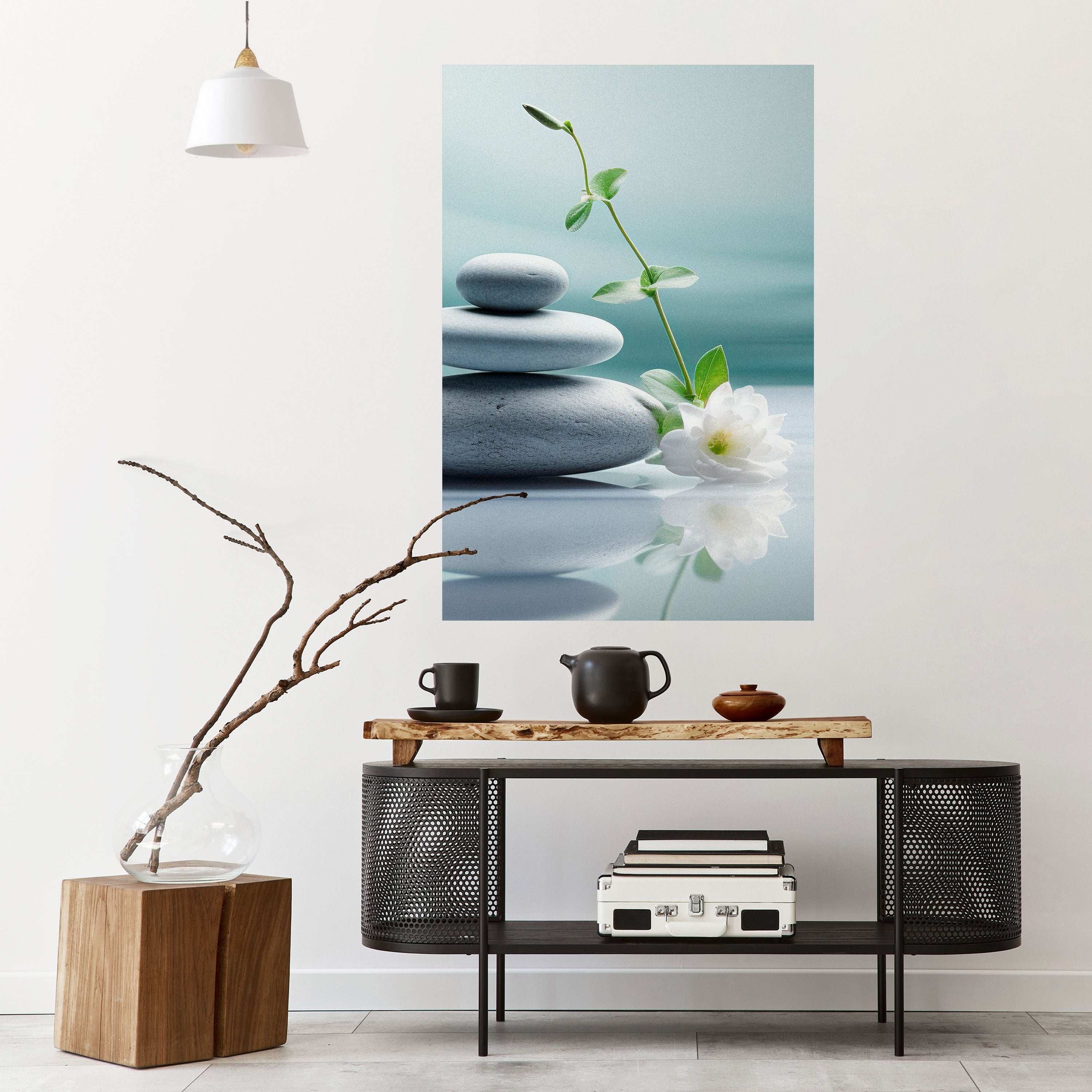 TRANQUIL STONE BALANCE Vertikales Poster zum Abziehen und Aufkleben
