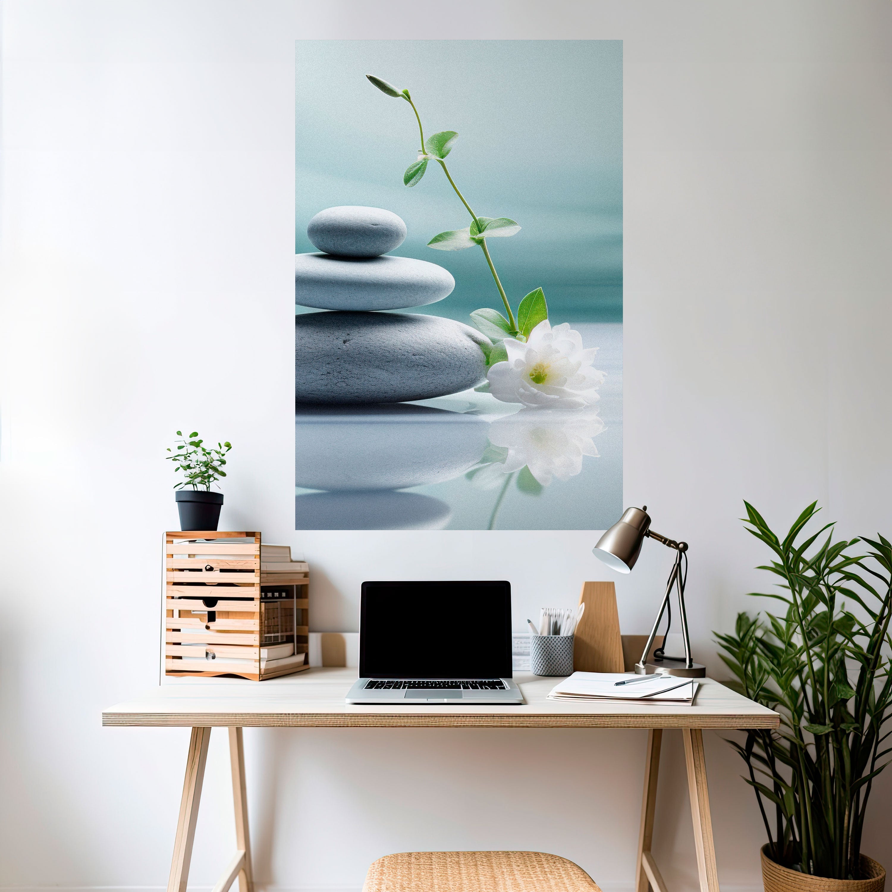 TRANQUIL STONE BALANCE Vertikales Poster zum Abziehen und Aufkleben