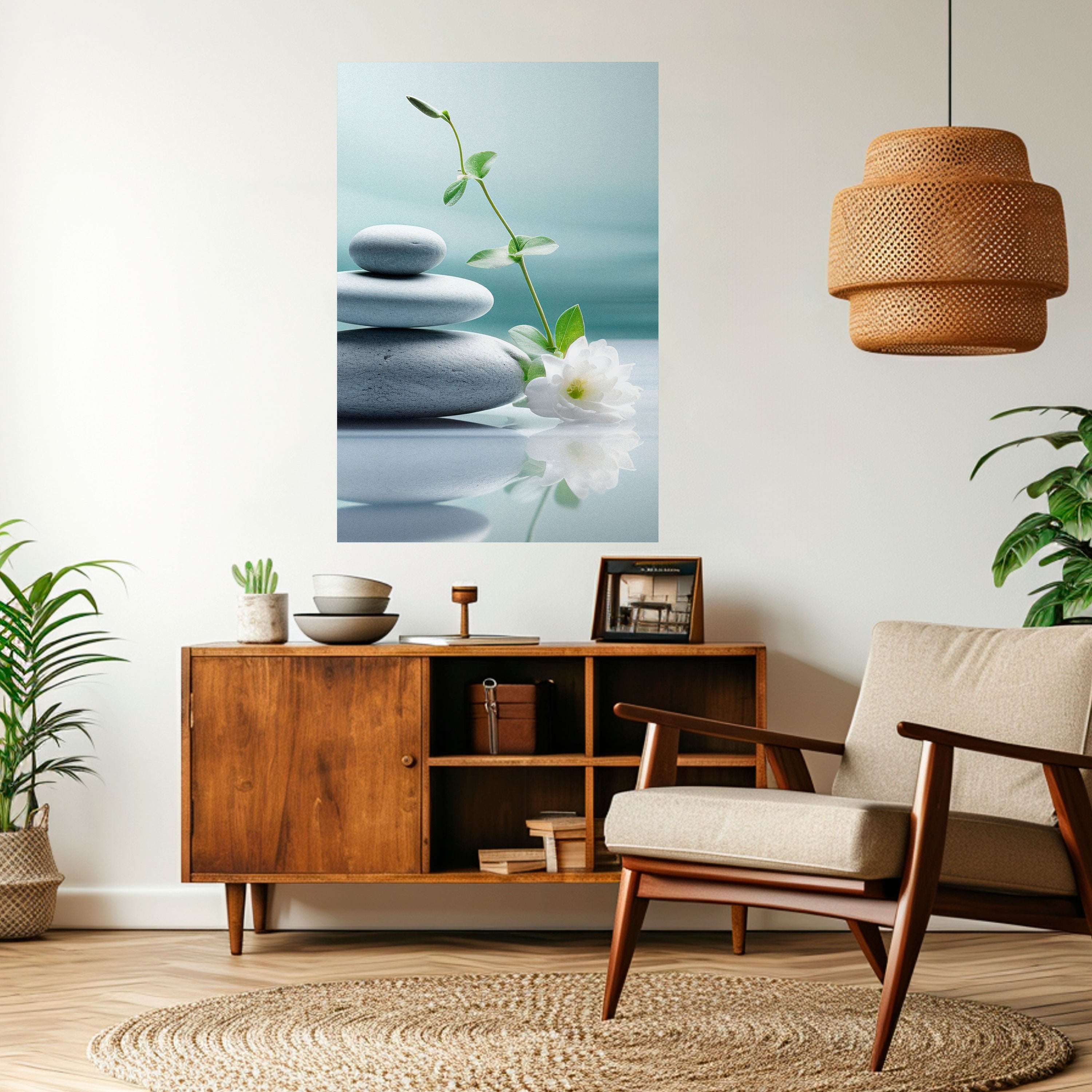 TRANQUIL STONE BALANCE Vertikales Poster zum Abziehen und Aufkleben