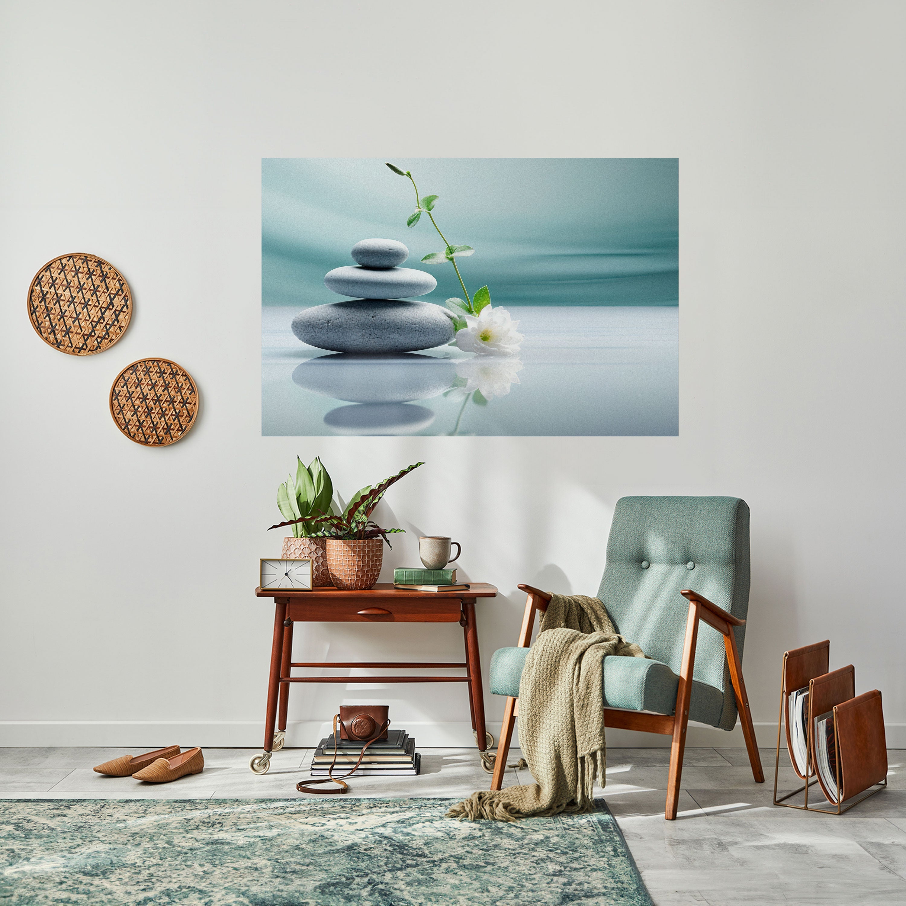 TRANQUIL STONE BALANCE Horizontales Poster zum Abziehen und Aufkleben