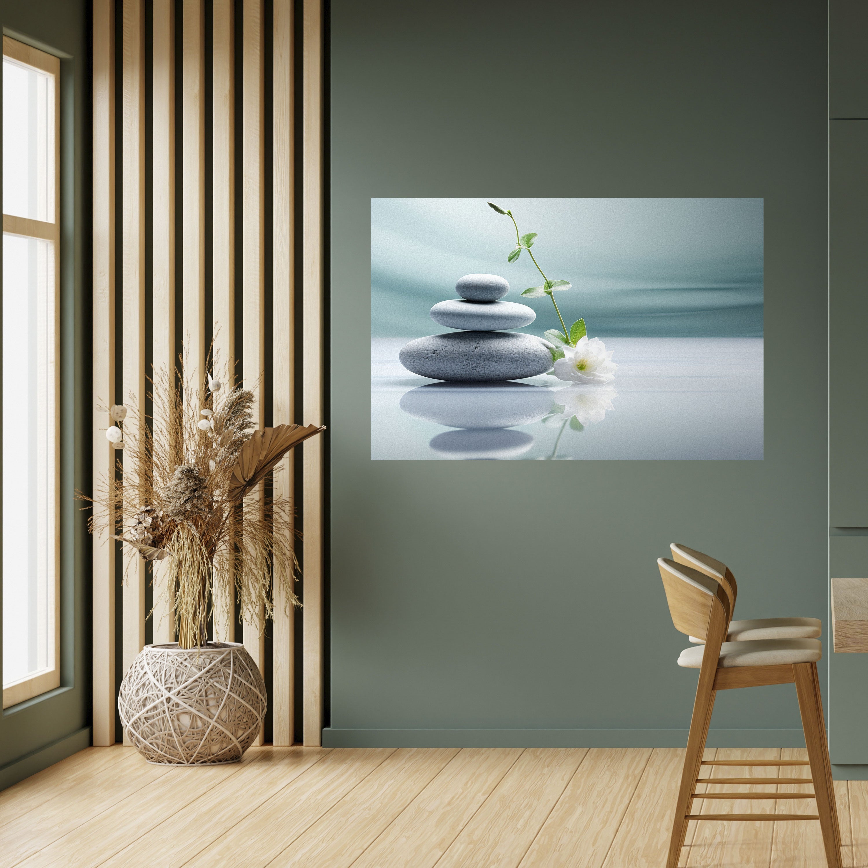 TRANQUIL STONE BALANCE Horizontales Poster zum Abziehen und Aufkleben