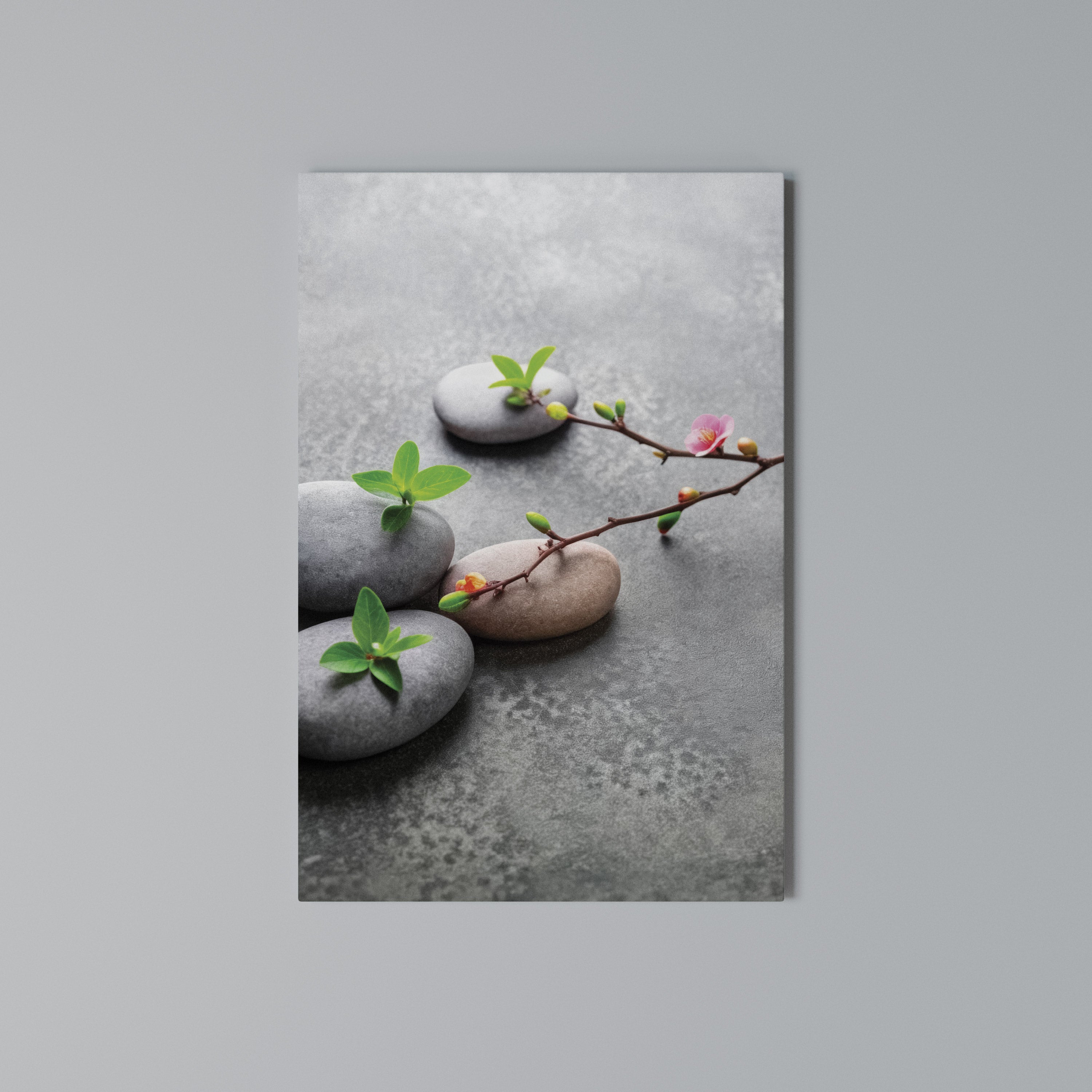 STONES AND BLOSSOMS Vertical Canvas Print