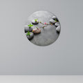 STONES AND BLOSSOMS Round Wall Art