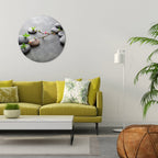 STONES AND BLOSSOMS Round Wall Art