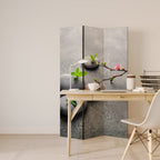 STONES AND BLOSSOMS 3-Panel Room Divider