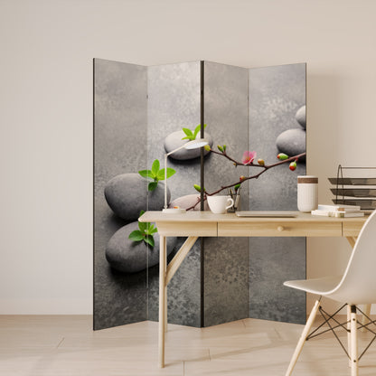 STONES AND BLOSSOMS 4-teiliger Paravent