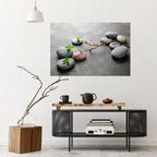 STONES AND BLOSSOMS Selbstklebendes Horizontal-Poster
