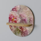 PEONY WHISPER Oval Art Shelf In Oak Effect