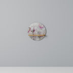 PEONY WHISPER Rundes Kunstregal in Eiche-Optik